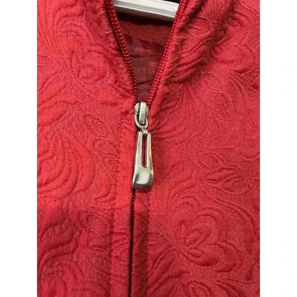 Red Brocade Style Jacket by Kaktus Women’s L - Picture 2 of 16